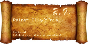 Rainer Ifigénia névjegykártya